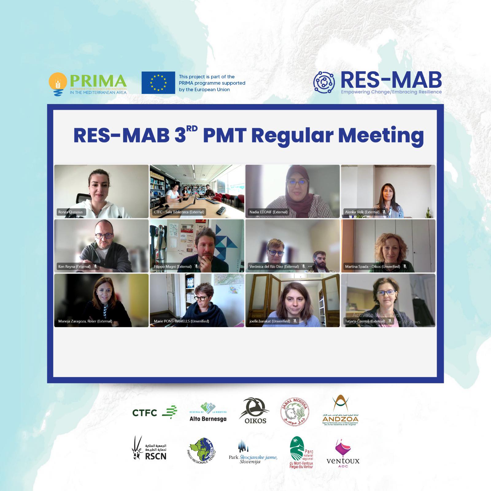 La tercera reunión del equipo de gestión del proyecto RES-MAB refuerza la coordinación y el progreso estratégico